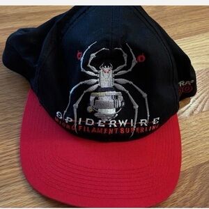 Spiderwire Embroidered Fishing Microfilament Black & Red Baseball Cap